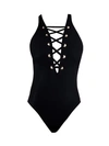 Amoressa By Miraclesuit Amoressa The Ramones Stevie One Piece Swimsuit In Black