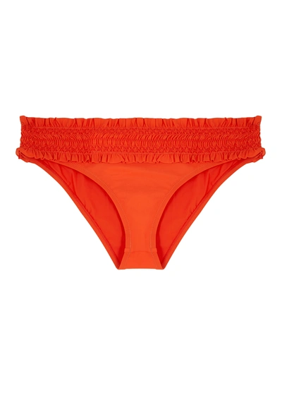 Tory Burch Costa Hipster Bikini Bottom In Red