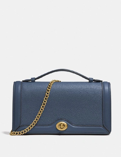 Coach Riley Chain Clutch In Brass/dark Denim ModeSens