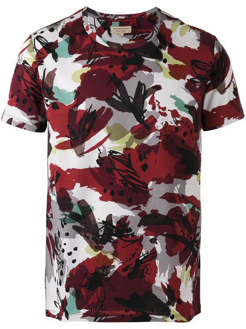 Burberry Abstract Floral Print T-shirt | ModeSens