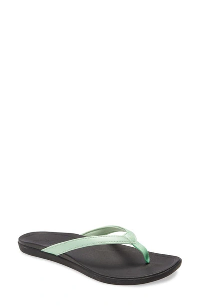 Olukai Ho Opio Flip Flop In Mint Fabric