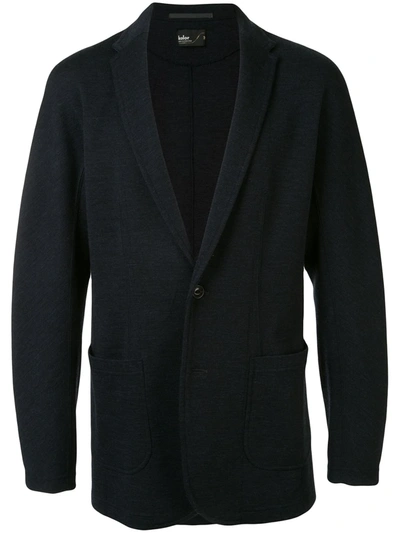 Kolor Knitted Single Breasted Blazer In Blue