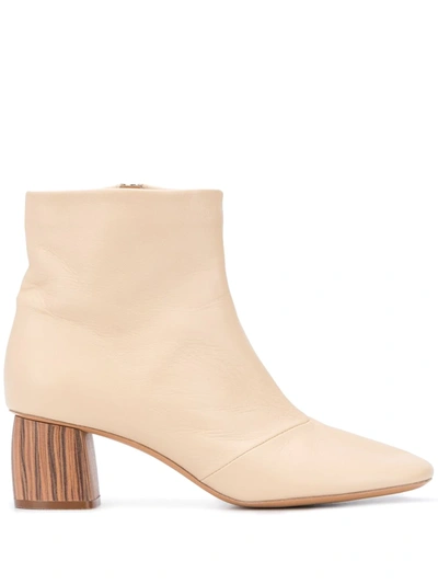 Forte Forte Wooden Heel Ankle Boots In Neutrals