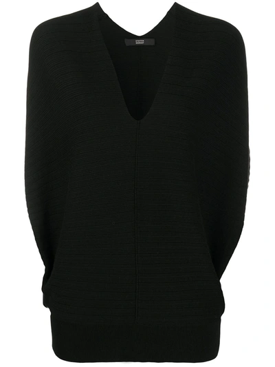 Steffen Schraut Ribbed Cocoon Sweater In Black