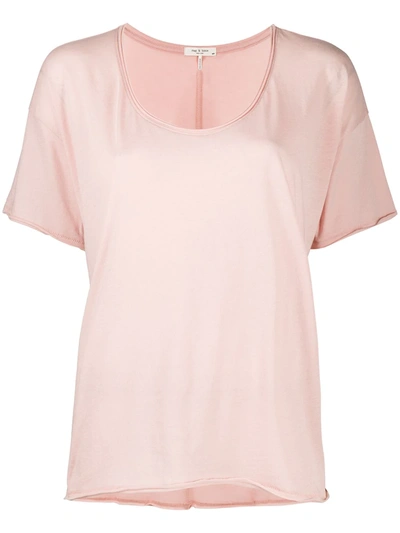 Rag & Bone Plain Scoop Neck T-shirt In Pink
