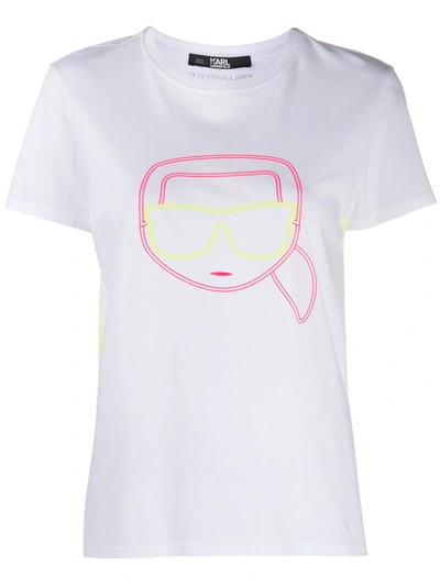 Karl Lagerfeld Karl Neon Print T-shirt In White