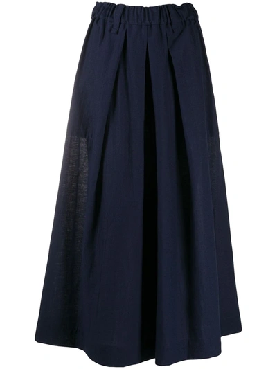 Issey Miyake High-waisted Wide Trousers In Blue
