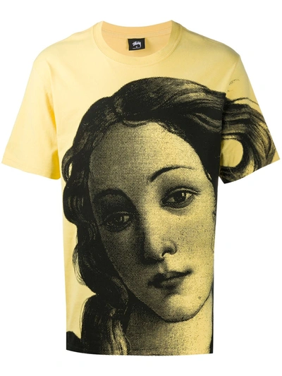 Stussy Venus-print Cotton T-shirt In Yellow