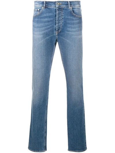 Givenchy Faded Straight-leg Jeans In Blue