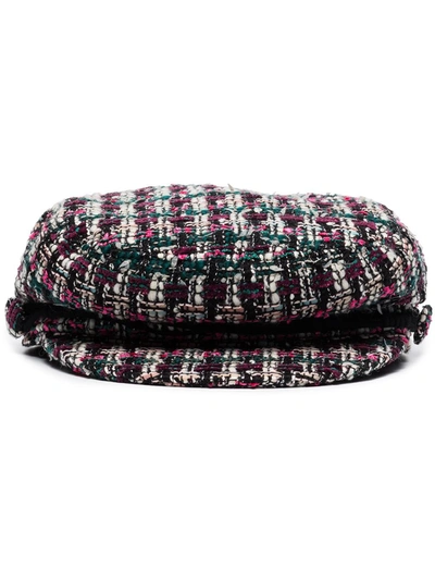 Maison Michel New Abby Leather-trimmed Metallic Bouclé-tweed Cap In Multicolor