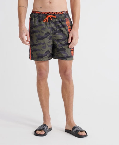 Superdry Men's State Volley Swim Shorts Khaki Army Camo