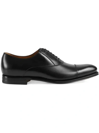 Gucci Drury Patent Leather Oxfords In Black