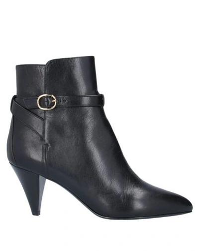 Celine Céline Women's Black Leather Ankle Boots