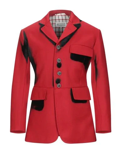 Maison Margiela Coat In Red