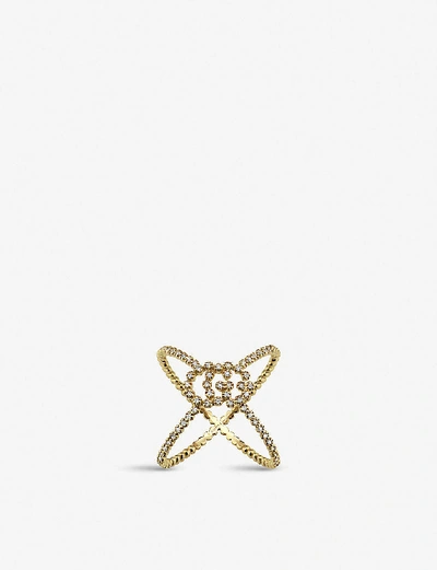 Gucci Gg Running 18ct Yellow-gold Diamond Ring