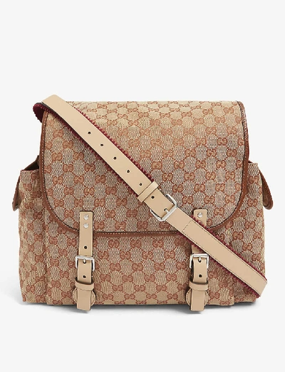 Gucci Babies' Supreme Canvas Changing Bag In Rust