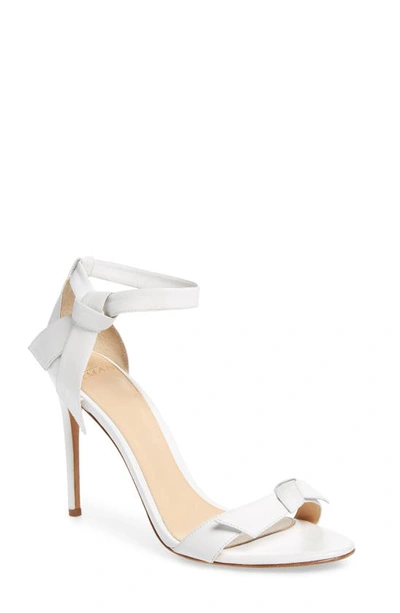 Gucci Clarita Ankle Tie Sandal In White Leather