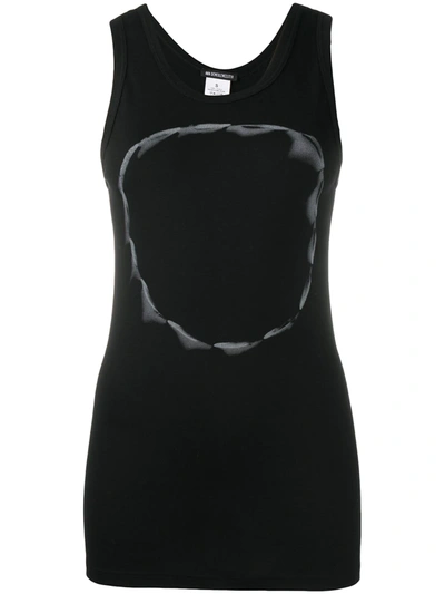 Ann Demeulemeester Abstract-print Cotton Tank Top In Black