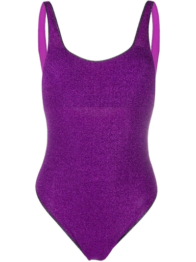 Oseree Lumière Sporty Maillot Swimsuit In Purple