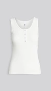 Askk Ny Rib Henley Tank In Ivory