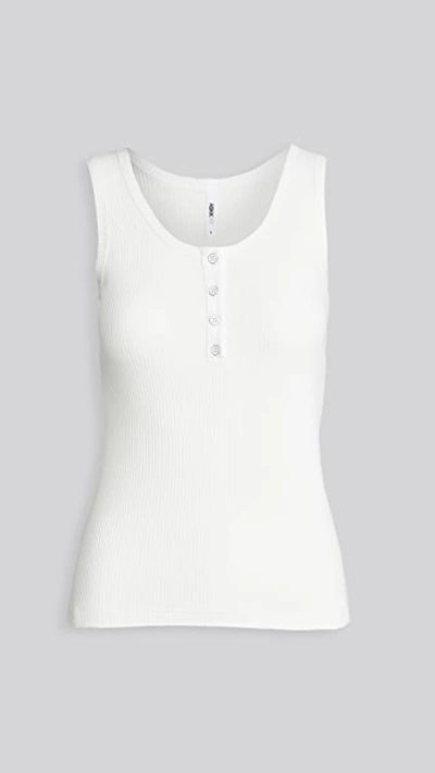 Askk Ny Rib Henley Tank In Ivory