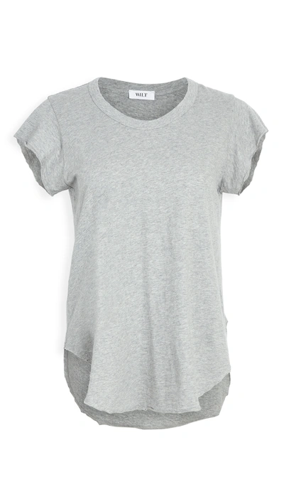 Wilt Flutter Tee In Grey Heather