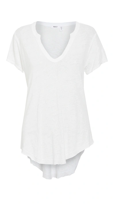 Wilt Shrunken Split Neck Tee In White