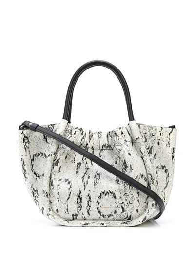 Proenza Schouler Small Ruched Snake-effect Leather Tote In Multi-colour