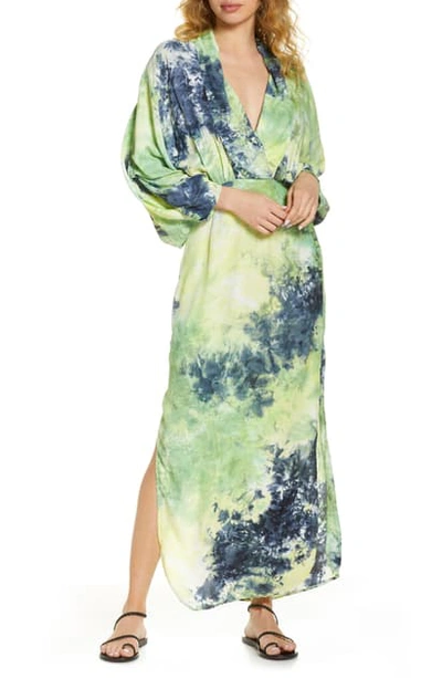 S/w/f Sunset Long Sleeve Dip Dye Maxi Dress In Spell
