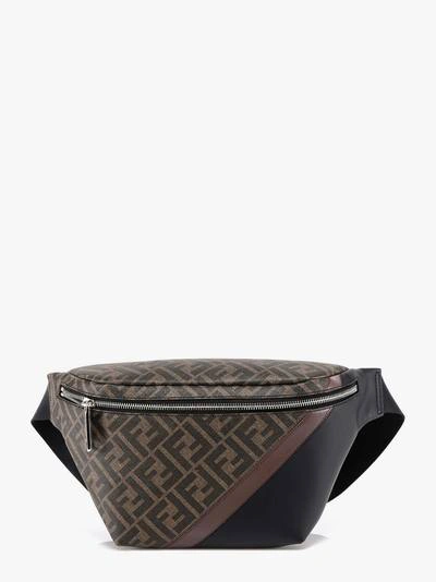 Fendi Brown Fabric Belt Bag