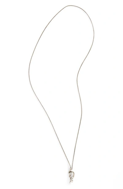 Madewell 'knotshine' Necklace In Light Silver Ox
