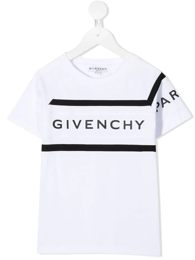 Givenchy Kids' Logo Print Cotton Jersey T-shirt In White