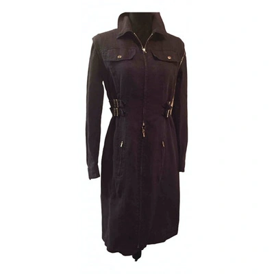 Pre-owned Dior Linen Trench Coat In Black