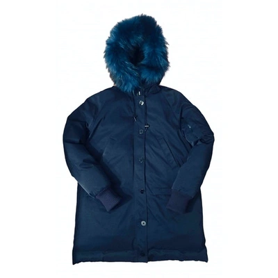 Pre-owned Kenzo Blue Synthetic Coat