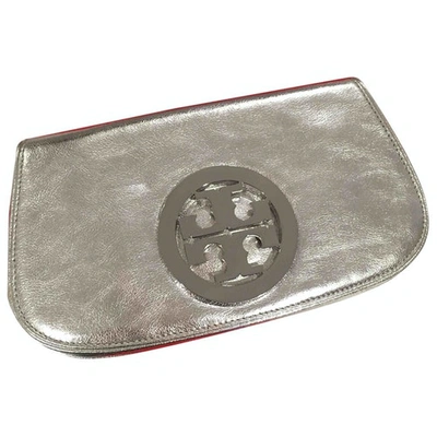Pre-owned Tory Burch Leather Handbag In Silver