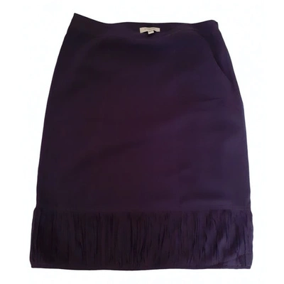 Pre-owned Burberry Silk Mid-length Skirt In Purple