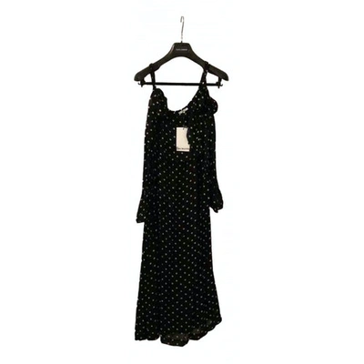 Pre-owned Ganni Mid-length Dress In Black