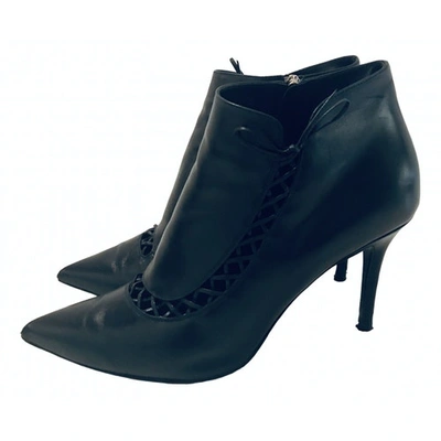Pre-owned Ferragamo Black Leather Ankle Boots