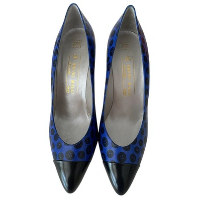 Pre-owned Bruno Magli Leather Heels In Blue