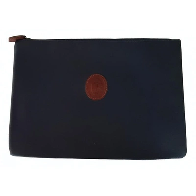 Pre-owned Trussardi Blue Leather Clutch Bag