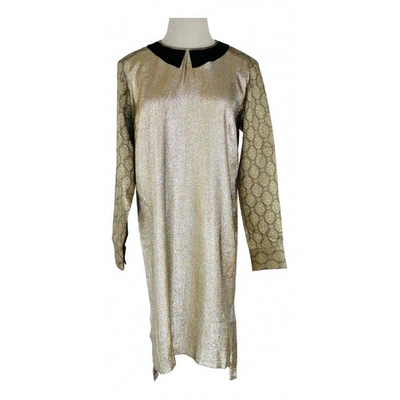 Pre-owned Stella Mccartney Silk Mid-length Dress In Gold