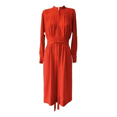 Pre-owned Nina Ricci Silk Dress In Red