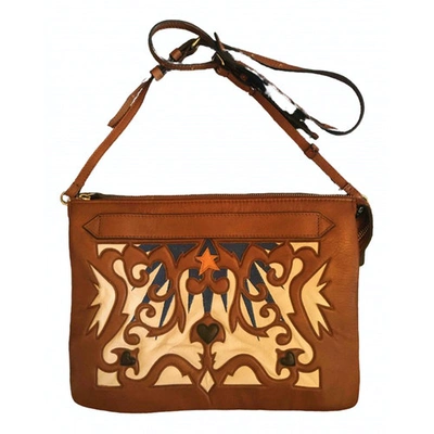 Pre-owned Msgm Leather Crossbody Bag In Brown