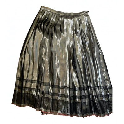 Pre-owned Misha Nonoo Silk Mid-length Skirt In Metallic