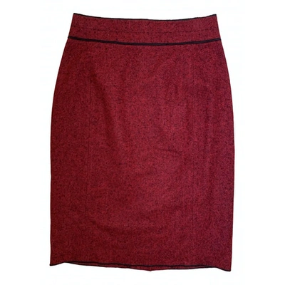 Pre-owned Paule Ka Wool Mid-length Skirt In Red