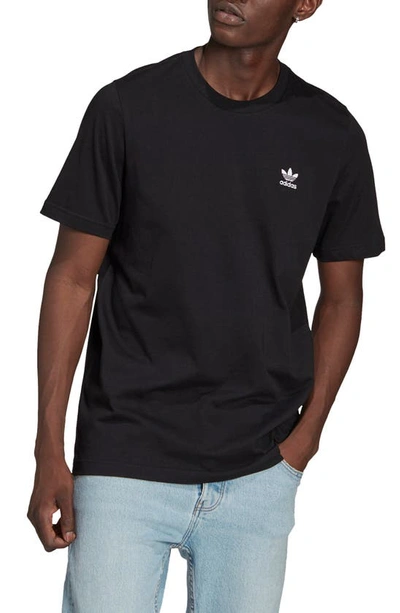 Adidas Originals Adicolor Essentials Logo-embroidered Cotton-jersey T-shirt In Black/white