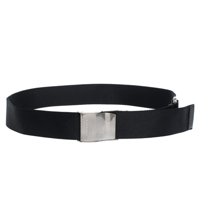 Pre-owned Burberry Black Canvas Zach Webbing Belt 80cm