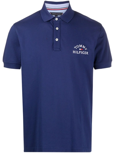 Tommy Hilfiger Logo-embroidered Polo Shirt In Blue