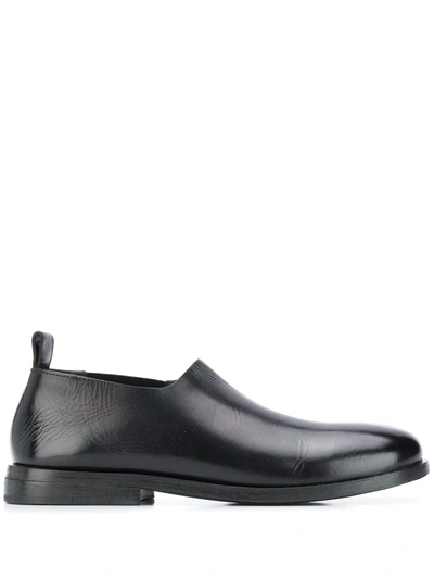 Marsèll Round Toe Leather Loafers In Black