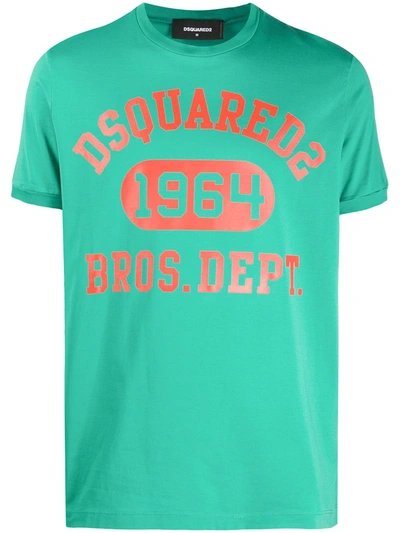Dsquared2 Cotton Graphic T-shirt In Green